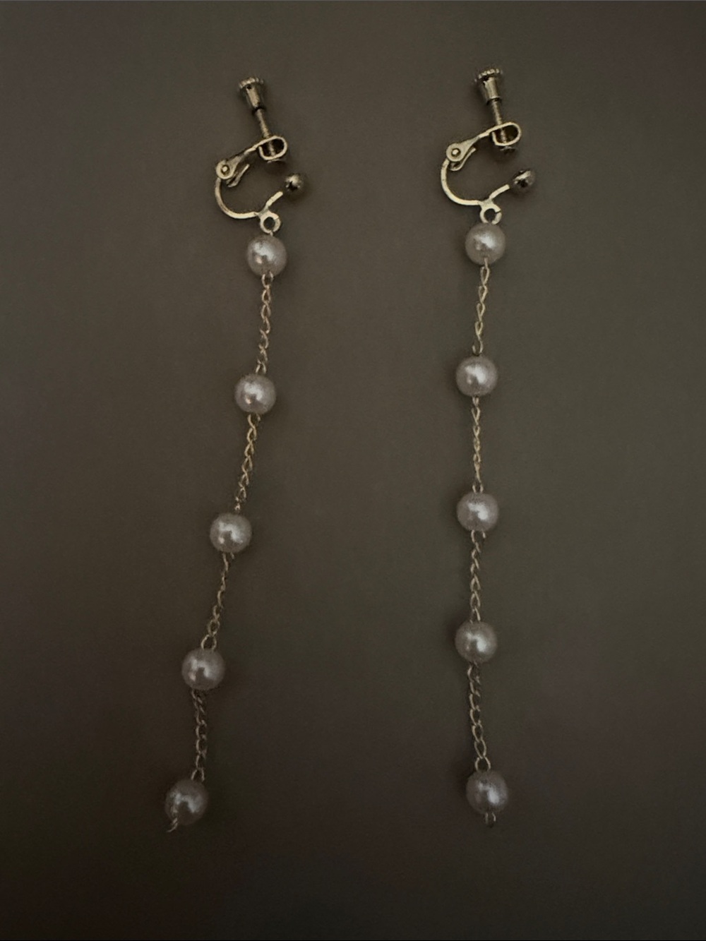 Classic White Pearl Drop Clip-On Earrings